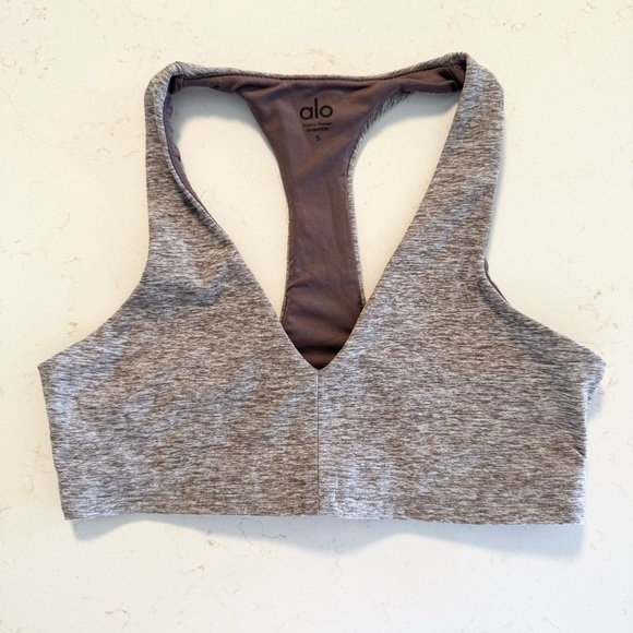 EUC Alosoft Base Bra Gravel Heather Size Small - Picture 1 of 10